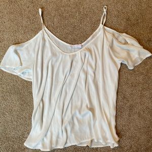 White off the shoulder tank